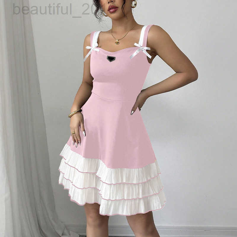 Basic & Casual Dresses designer womanothing summer new suender dress, contrasting multi-layer cake dress TPVO