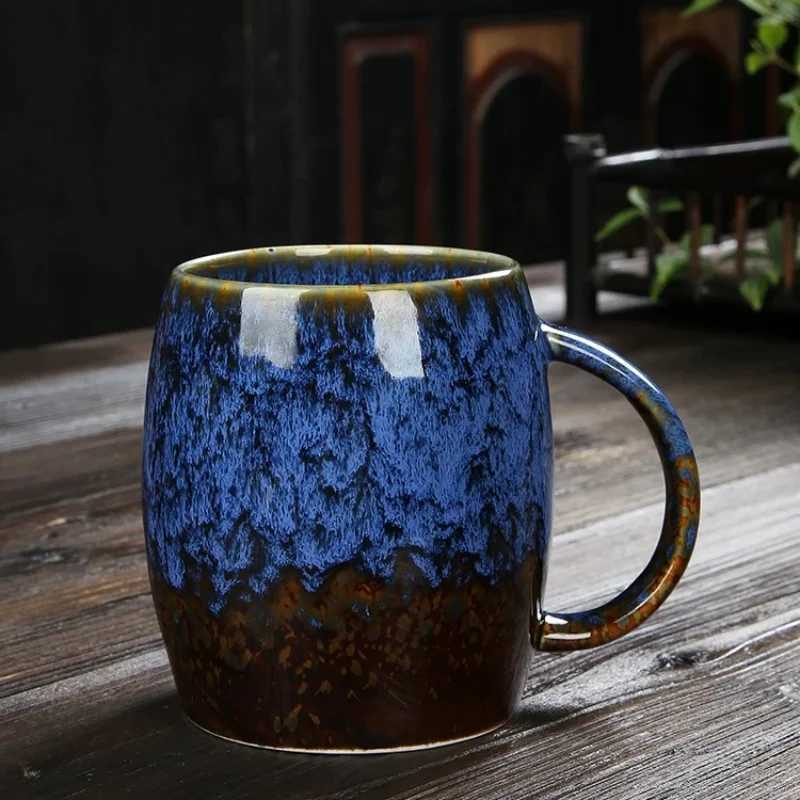 Creative and Personalized Mug Large Capacity Simple Ceramic Mens and Womens Couple Japanese Style Coffee Cup D260323