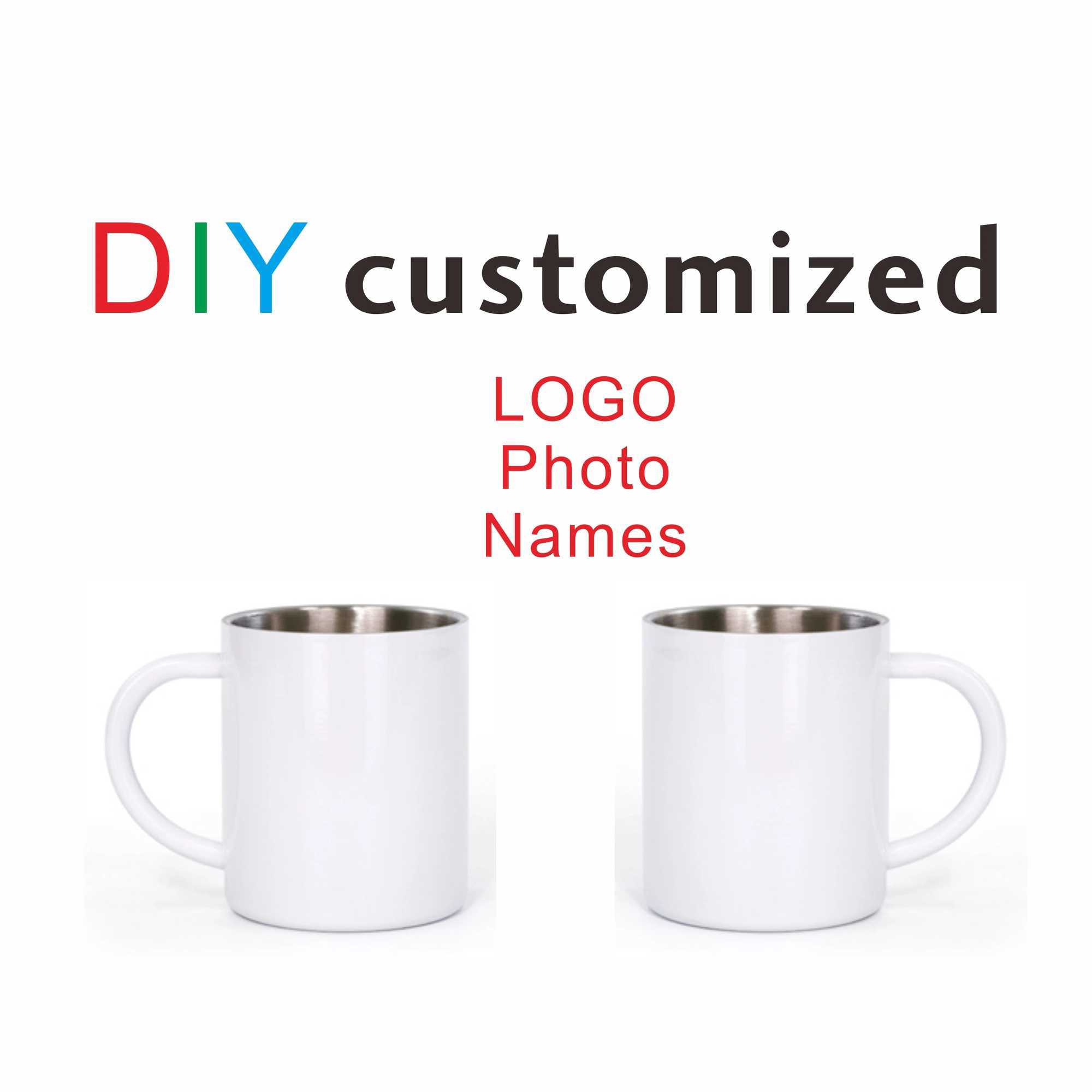 300ML Stainless Steel Mug DIY PHOTO NAME Customize Print Creative Coffee Travel Tea Metal Cup for Explor Outdoor Hiker Camp D260323
