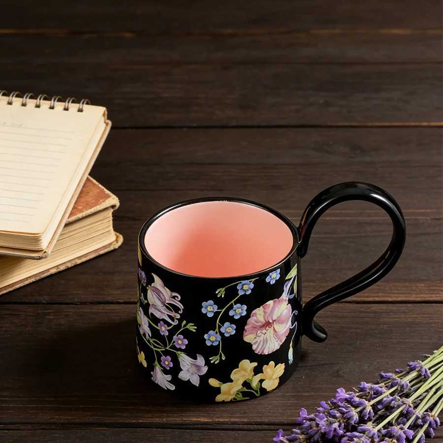 Ceramic cup Coffee cup Water cup Mug Tea cup Cup Meeting room Office Personal Dedicated Japanese style Ceramic Floral pattern Co H260323