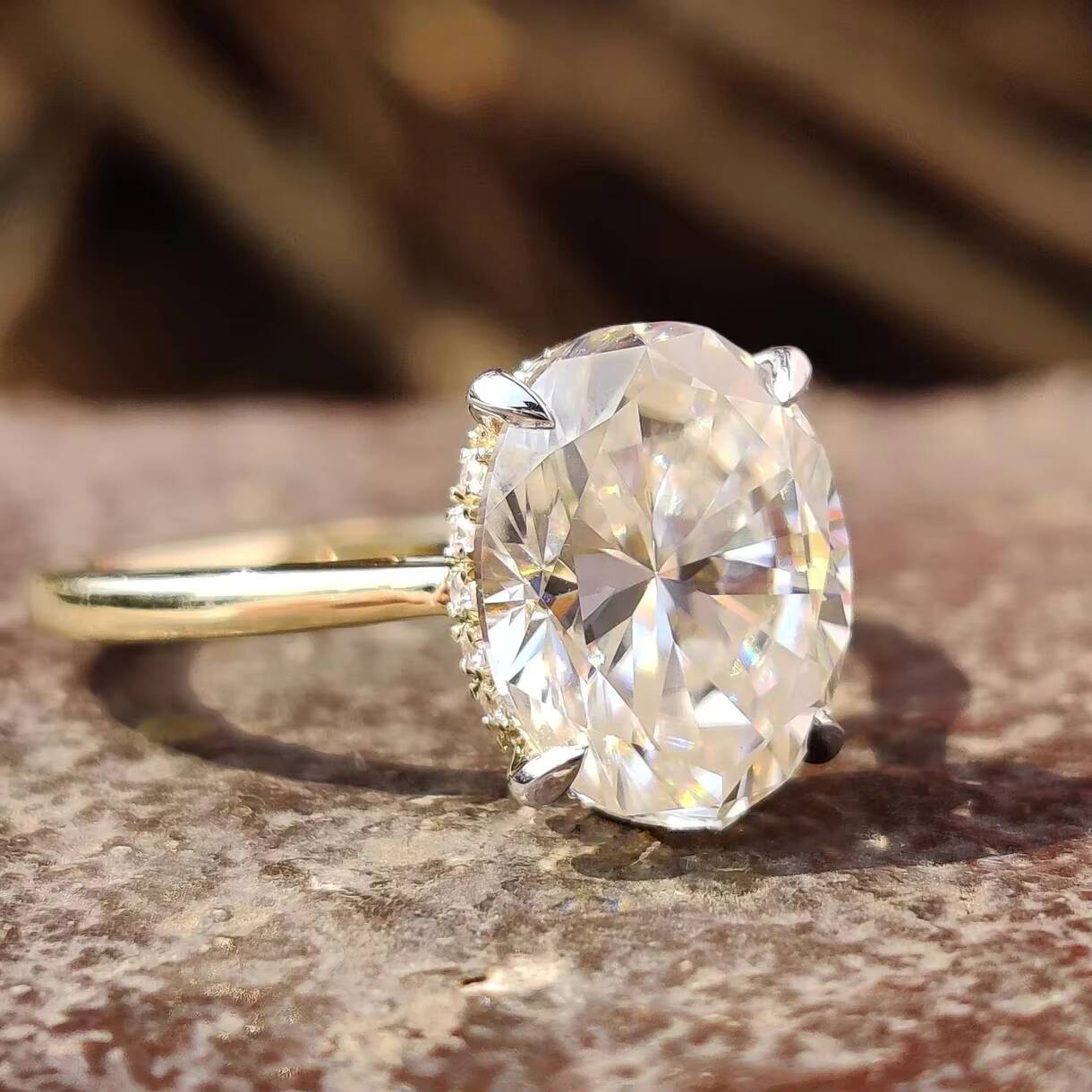Hot Selling Lab Grown Diamond Oval Cut Engagement Ring Custom IGI Certified Vvs Lab Created Diamond Solitaire Ring Jewelry