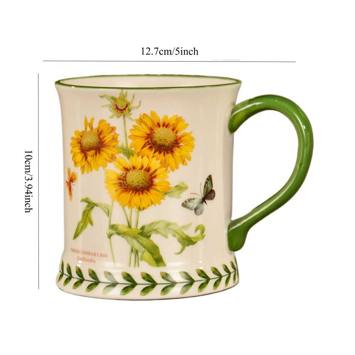 1PC Ceramic Coffee MugTea CupCreative Hand-Painted Ceramic MugClassic Drinking Mug with HandleSuitable for Hot or Cold Beverages H260323