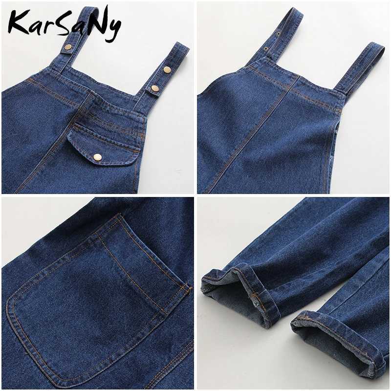KarSaNy Denim Overalls Jeans Women Jumpsuit Mom Denim Jeans Woman Casual Blue Jean Overalls For Women Elegant Autumn M260323