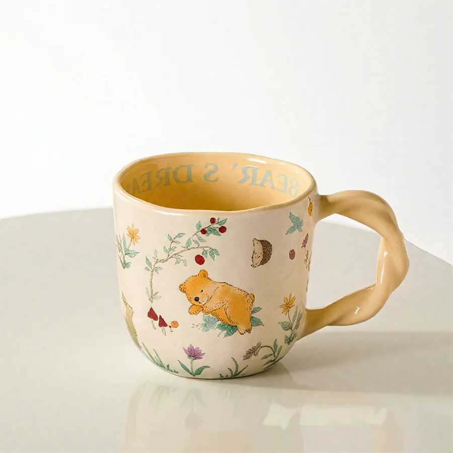 Ceramic cup Coffee cup Water cup Mug Tea cup Cup Kids Minimalist Nordic style For brewing tea With handle Engraving available H260323