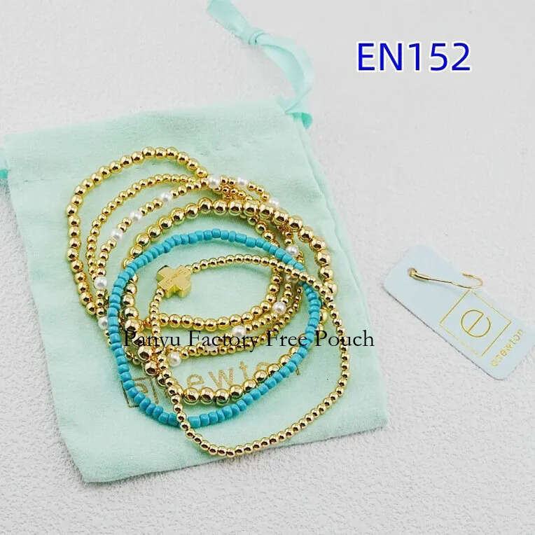 Panyu Factory 1:1 Enewton Jewelry Cross Pearl Bracelets Bangles Colorful Beads Real Gold Filled Bracelet Bangle Cuff Brand Birthday Gift ENZ12