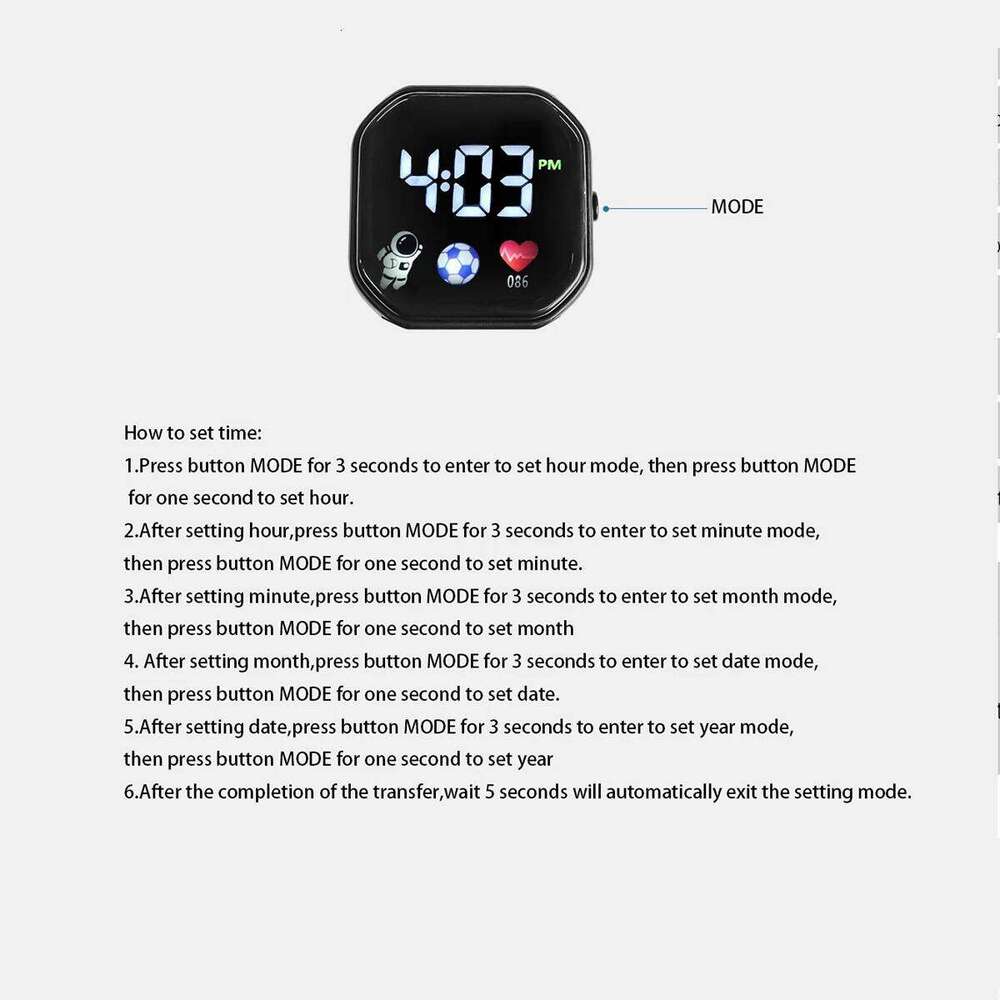 Two Sets of kids Watches Multi-color Simple Football Student Sports Watch Men's and Women's LED Touch Screen Clock