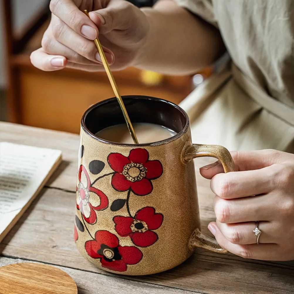 700ml Large Capacity Coffee Cup Office Water Drinkware Chinese Style Hand-painted Cups Ceramic Mug Fathers Day Gifts H260323