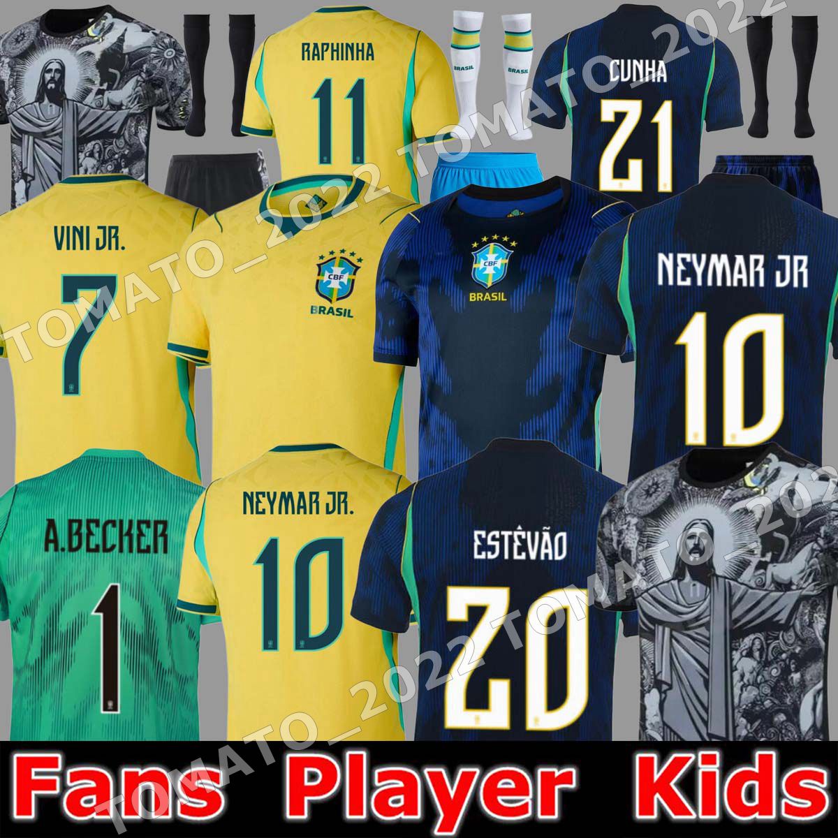 2026 World Brazil footbal kit Cup Soccer Jersey L.PAQUETA NEYMAR VINI JR. P.COUTINHO RICHARLISON football shirt G.JESUS T.SILVA BRUNO G. PELE CASEMIRO Men Kids