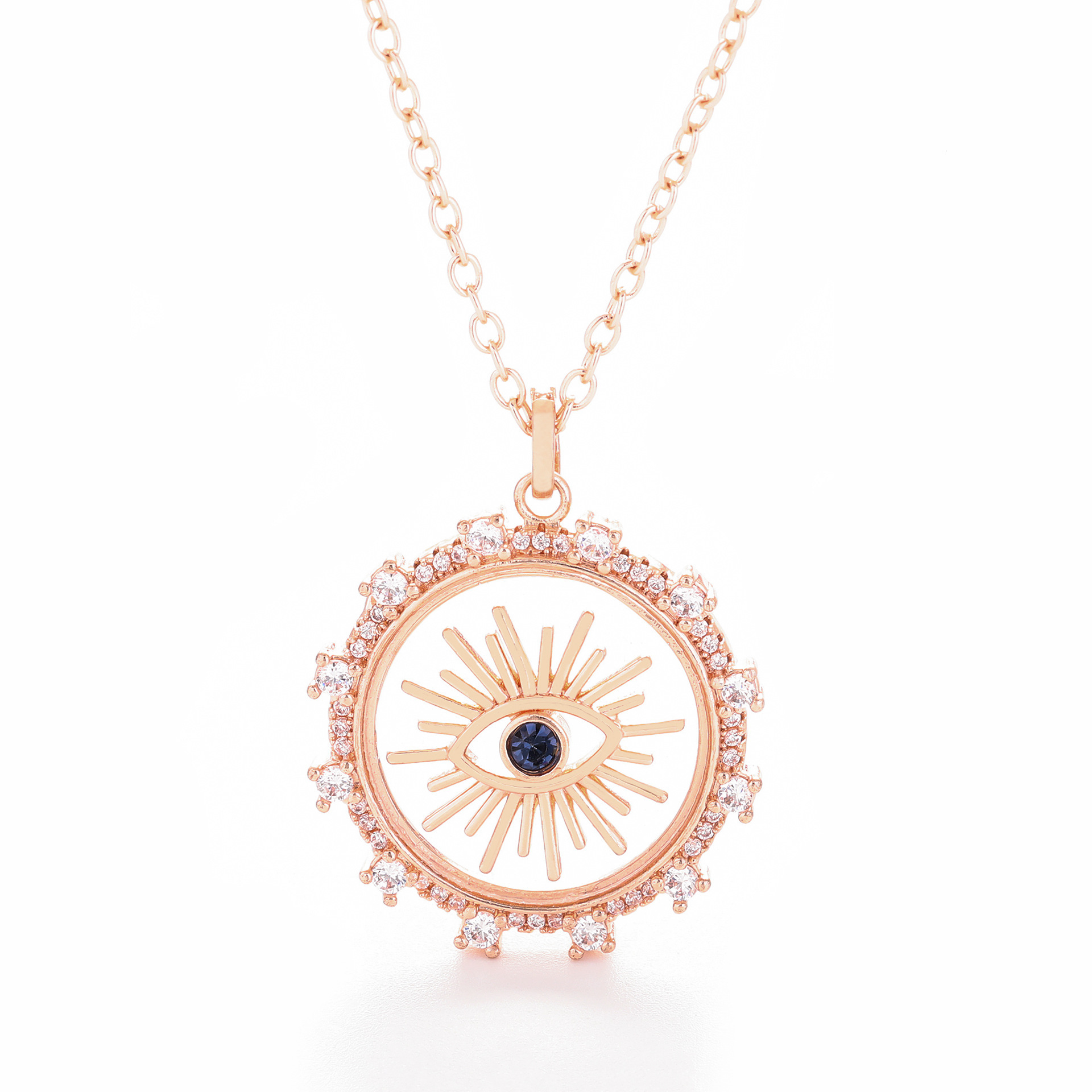 Necklace Hot-Selling Floating Evil Eye Necklace Hummingbird Pendant Necklace Creative Design Copper Inlaid With Zircon Hip-Hop Necklace