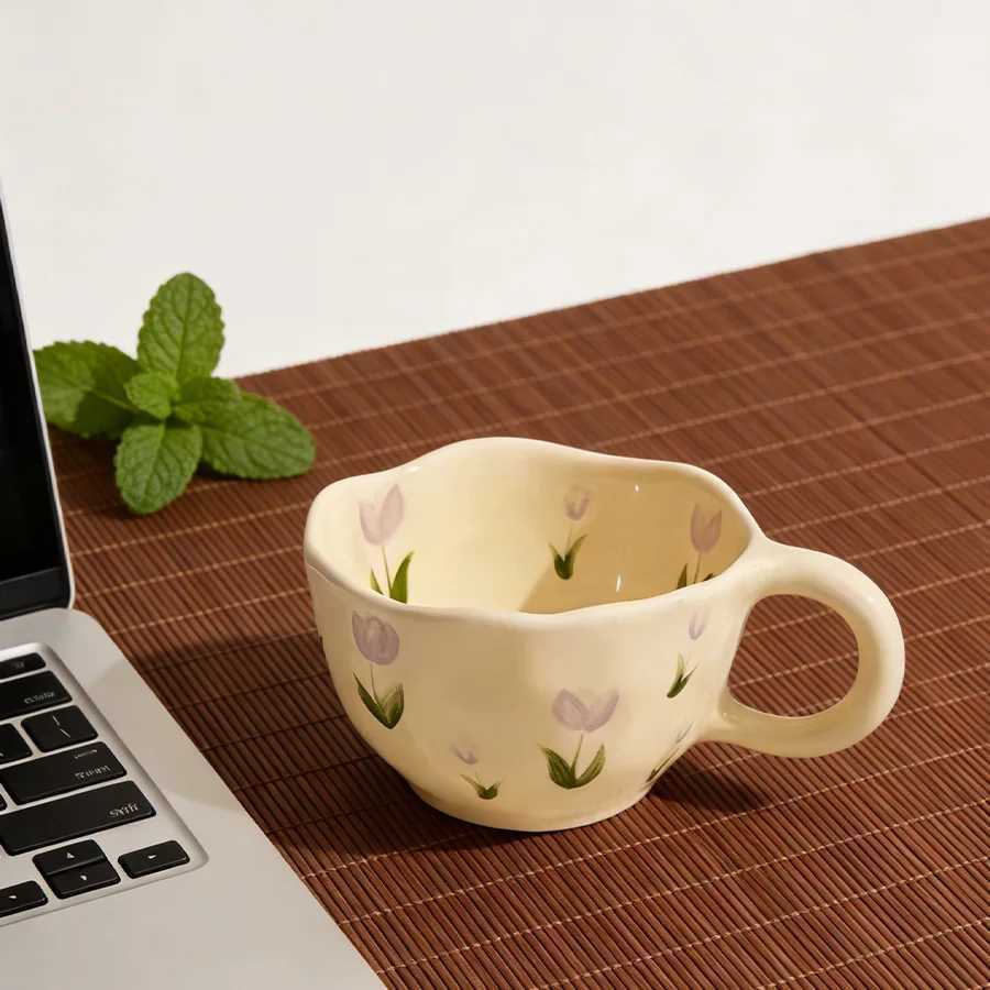 Ceramic cup Coffee cup Water cup Mug Tea cup Cup Couple For home Milk Pure white Bone china Jingdezhen ware Large capacity High- H260323