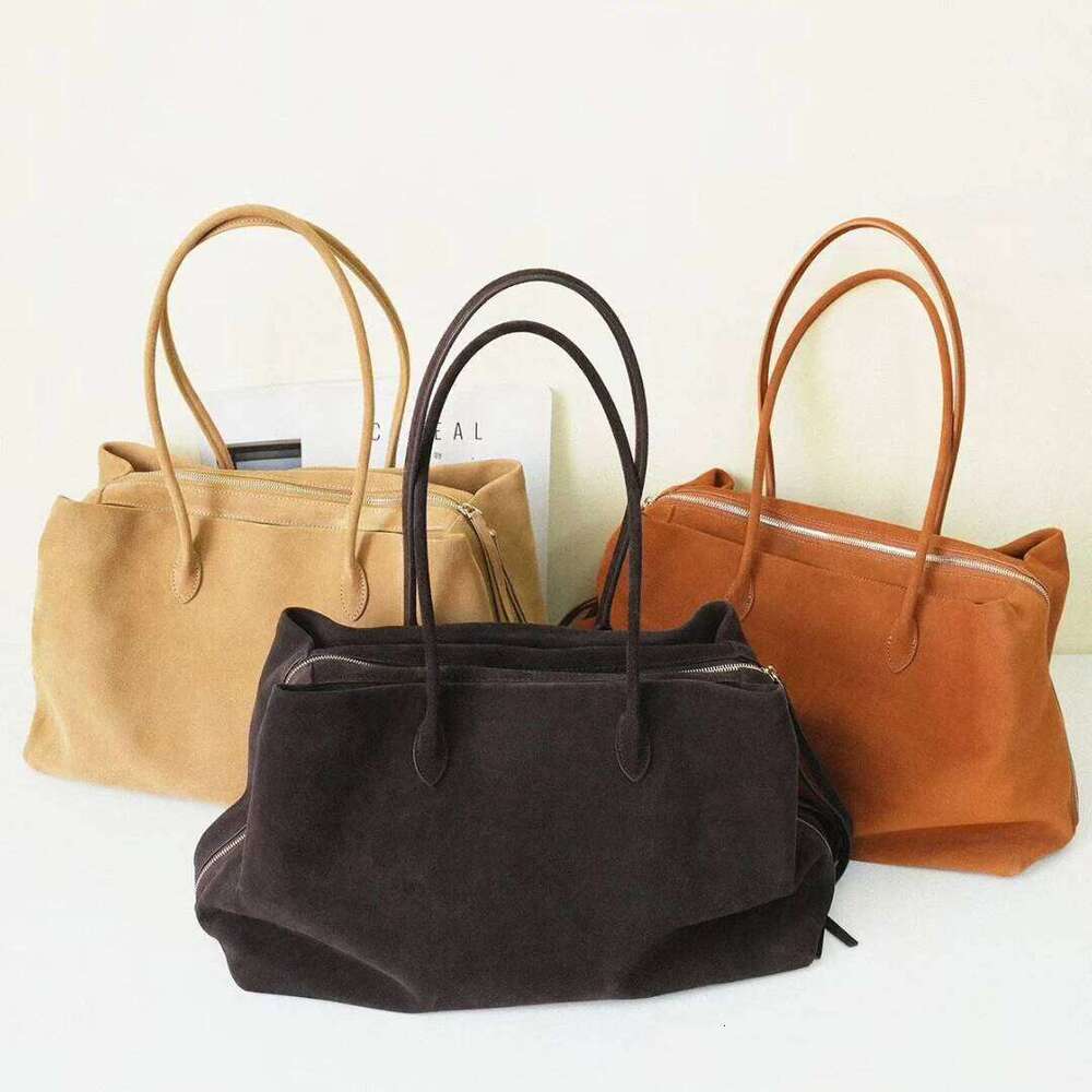 Suede 40Cm Women's Tote 2025 Autumn And Winter New Frosted Cowhide Large Capacity Slack Vintage Handle Shoulder Bag
