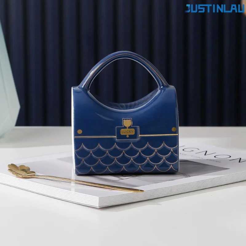 JUSTINLAU Bag Shaped Mug Office Home Coffee Cup Afternoon Tea Cup Simple Mug Suitable for Womens Use Creative Breakfast Cup D260323