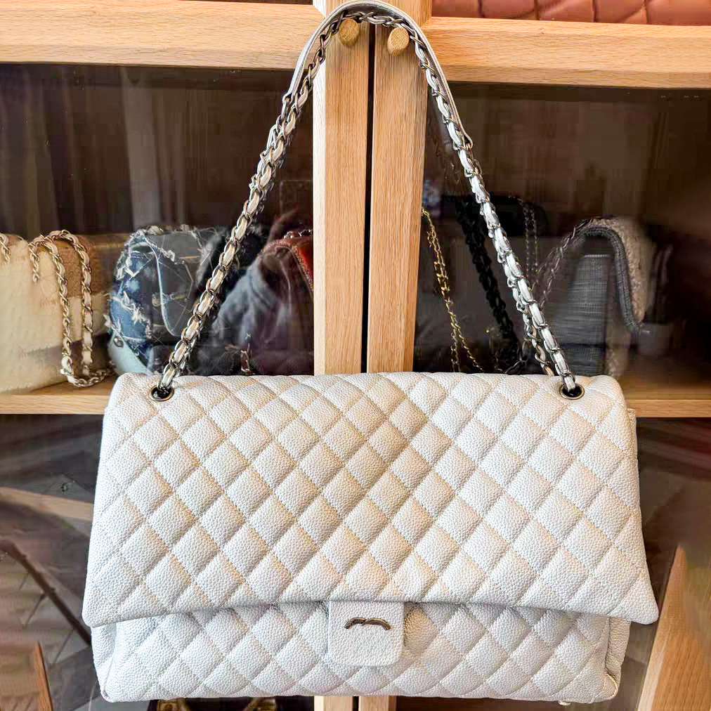 11 large capacity Classic flap quilted Designer Crossbody bag Womens cc cf xxxl caviar cowhide leather silver chain shop Bag tote Luxury handbag Shoulder Clutch bags