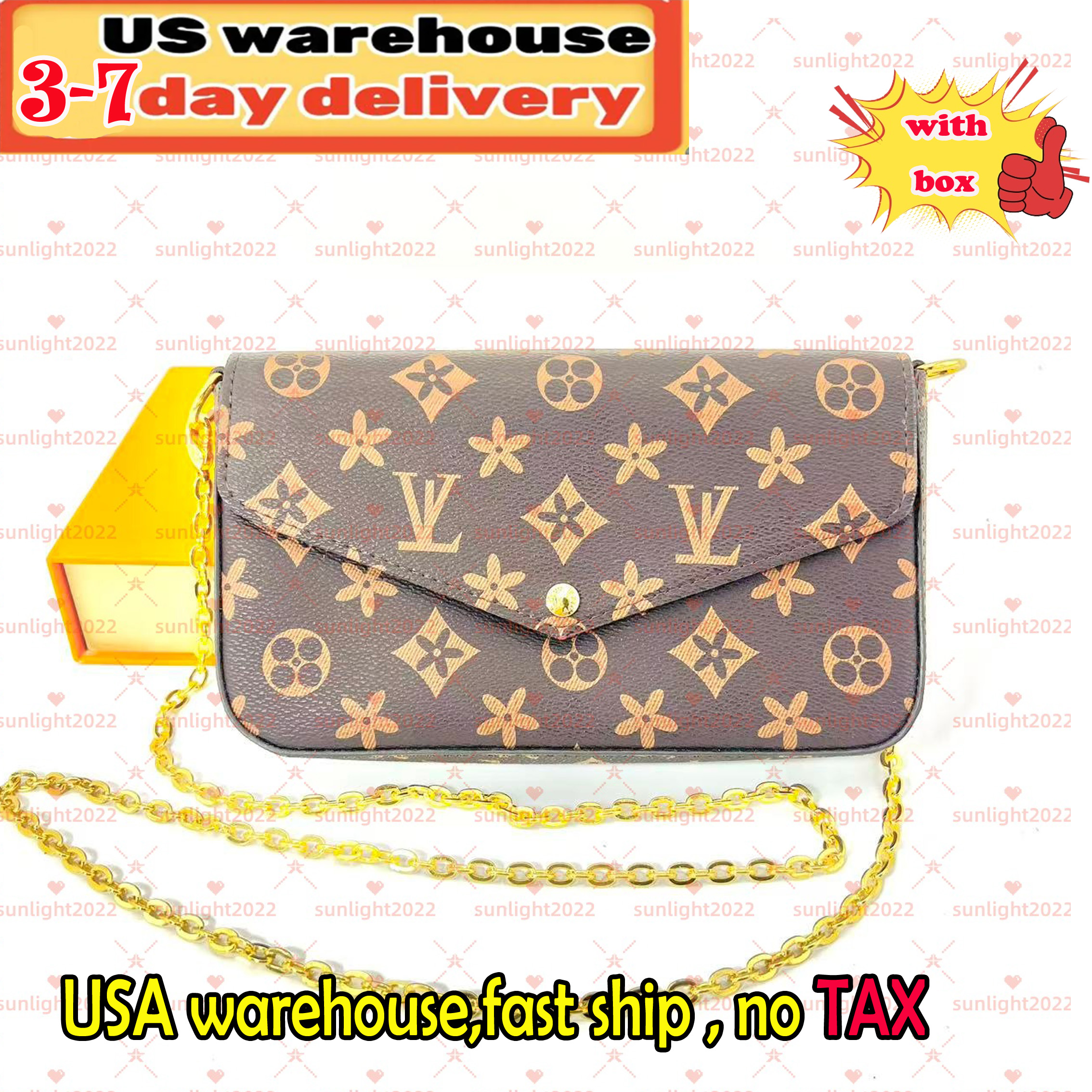 Luxury bag Designer Messenger bags Genuine Leather Crossbody Bags Pochette Felicie Bags Handbags Purses Shoulder Bags Woman Handbags wallet Evening Bags