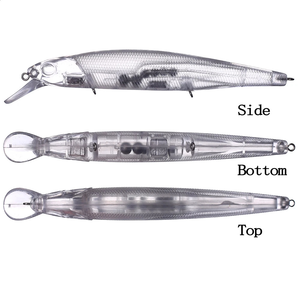 ChansHuang 20PCS Unpainted Blanks Bait 14cm/21g Transparent Floating Rattles Minnow DIY Handmade Artificial Fishing Lure Tackle 260323