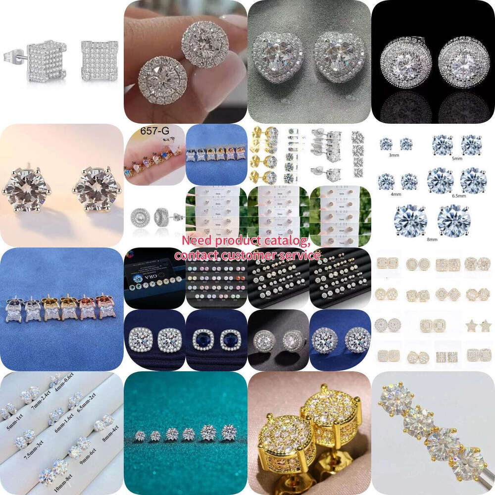 Luxury Bling Hip Hop Iced Out Earring Real 1.5CT 3CT Solitaire Earrings 10K White Gold With Moissanite Diamonds