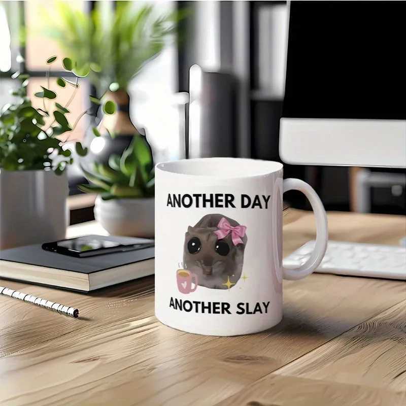 1 11oz Milk Cup Coffee Cup Ceramic Milk Cup Coffee Cup Holiday Gift Fun Text Pattern Mug Family Colleagues Leaders Wives D260323