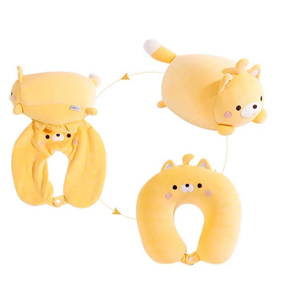 Cartoon Deformable Cat U-shaped Pillow Skin-friendly Foam Particle Travel Pillow 2 in 1 Soft Nap Pillow Home Decoration H260323