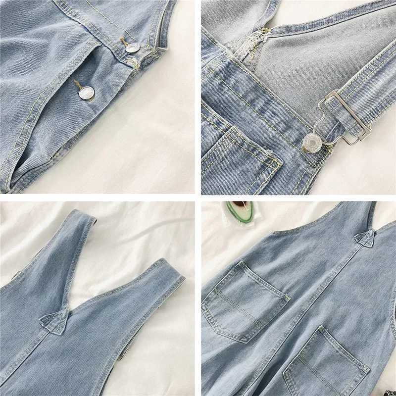 Jumpsuits Women Denim Blue Preppy Style Lovely Chic New Spring College Fashion Leisure Distressed Strap Overalls Korean Harajuku M260323