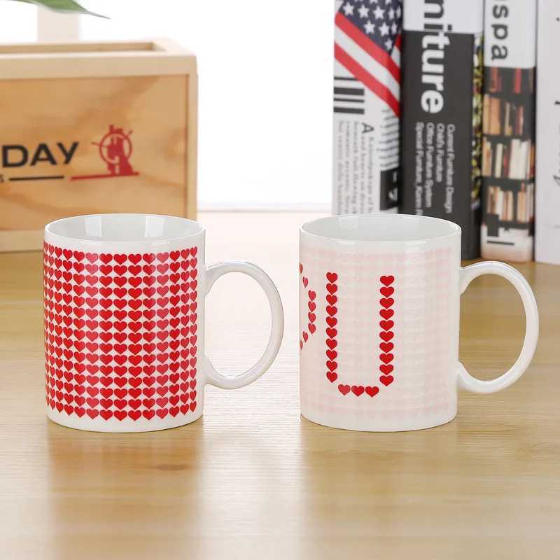 Change Color When Exposed To Hot Water Creative and Fun Mugs with Color-changing Effect Coffee Mugs Ceramic Tableware Household D260323