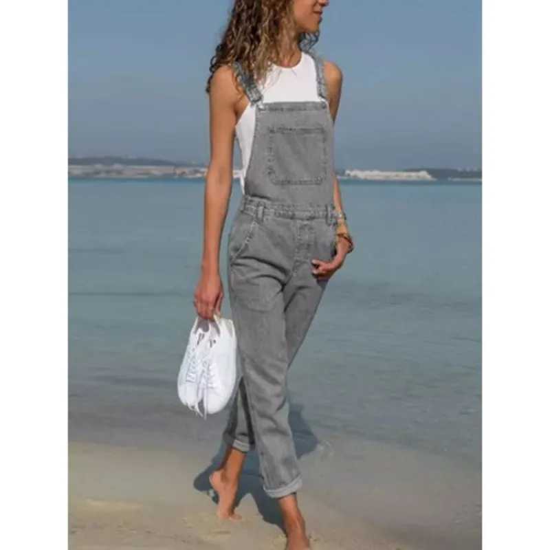 Womens Overalls Denim Stretch Straight Leg Jeans Boyfriend Overall Regular Fit Bib Jean Jumpsuits Comfy Adjustable Straps M260323