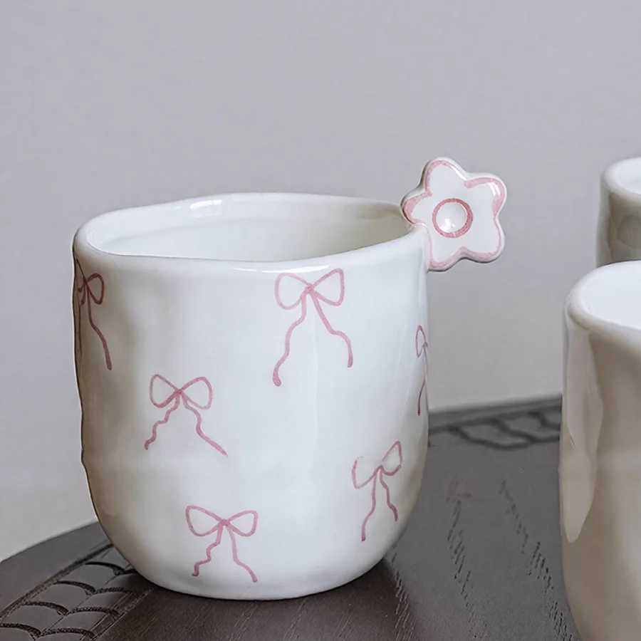 Ceramic cup Coffee cup Water cup Mug Tea cup CupOffice Personal Dedicated Japanese style Ceramic Floral pattern H260323