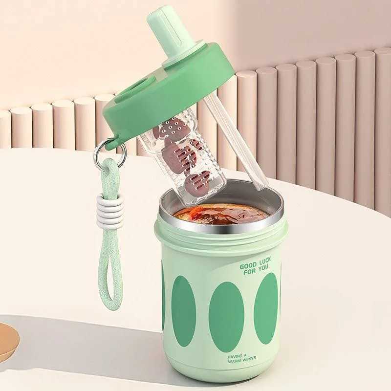 Stainless Steel Tea Cup with Infuser and lid 550ml Tea Office Mug Tumbler with Lids and Straws Portable Coffee Travel Mug Cups D260323