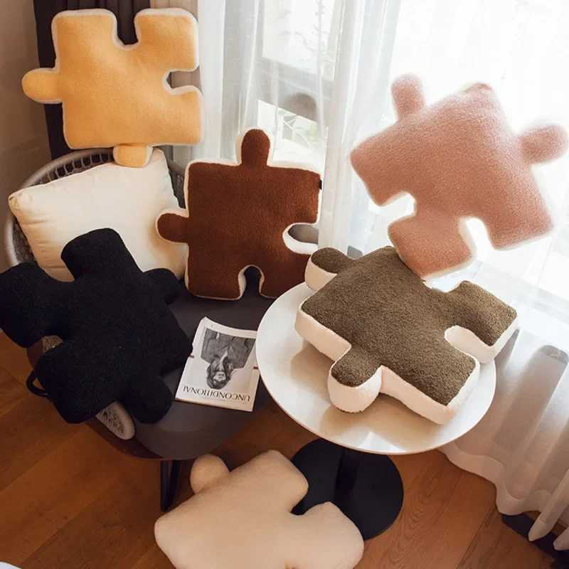 Fashion Stuffed Creative Puzzle Shaped Pillow Modern Spliceable Cushion Throw Pillow Living Room Waist Cushion Home Decoration H260323