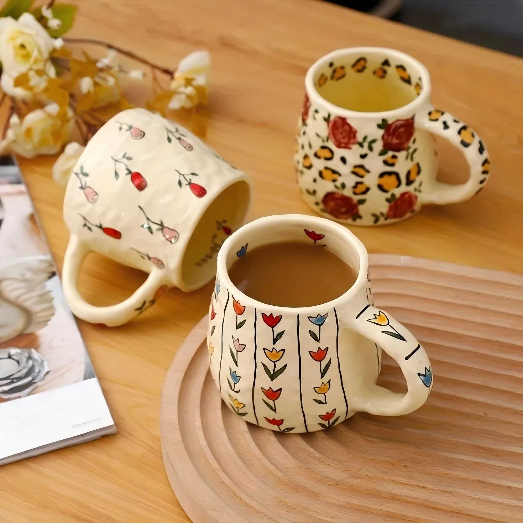 1PC 350ml Handmade Unique Design Ceramic Mug Coffee Mug for Tea Coffee Milk Juice in Kitchen Dining Room Living Room H260323