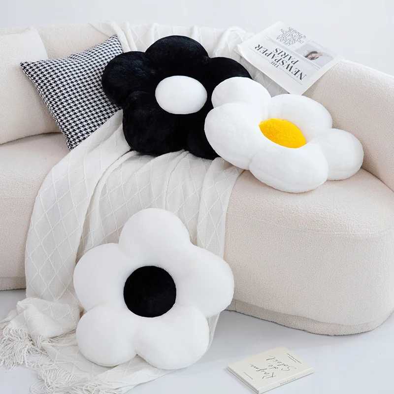 1pc Flower Shape Throw Pillow Cute Floor Mat Seat Decorative Soft Plush 3D Floral Cushion for Sofa Bed Chair Home Decor H260323