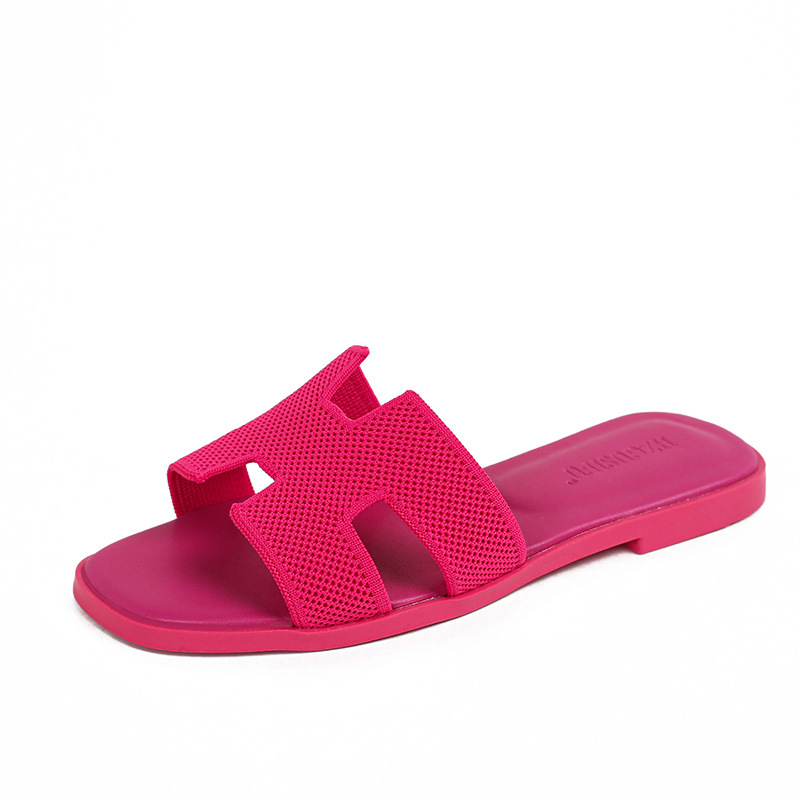 HZGUSIFU Hot free shipping designer slippers for womens flat slippers black brown grey beige red rose red orange Fashionable outdoor beach slippers