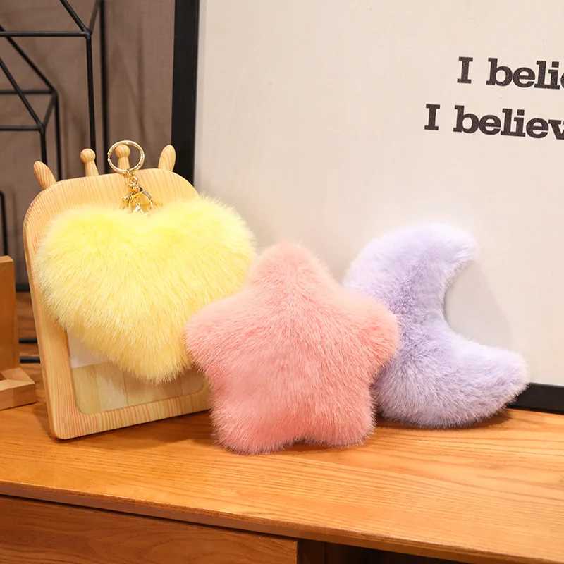 Moon Star Heart Sky Pillow Plush Purple Pink Yellow Fluffy Cushion Decor Sofa Chair Back Support Party Prop Ladies Gift H260323
