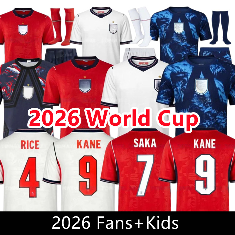 2026 ENGLAND Soccer Jerseys BELLINGHAM KANE SAKA World Cup Football Shirts PALMER FODEN RASHFORD RICE Player Version englands Men WOMEN uniform Home
