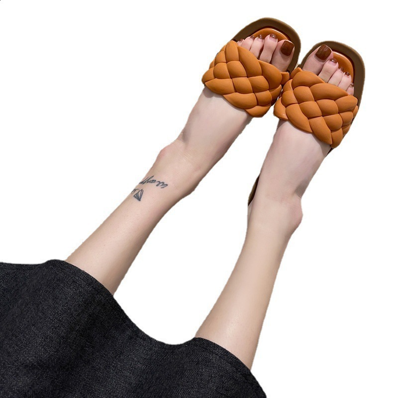 Summer new flat bottomed one line sandals for women anti slip Korean version fashionable and versatile womens sandals for womens outerwear 250117BJ - view 6