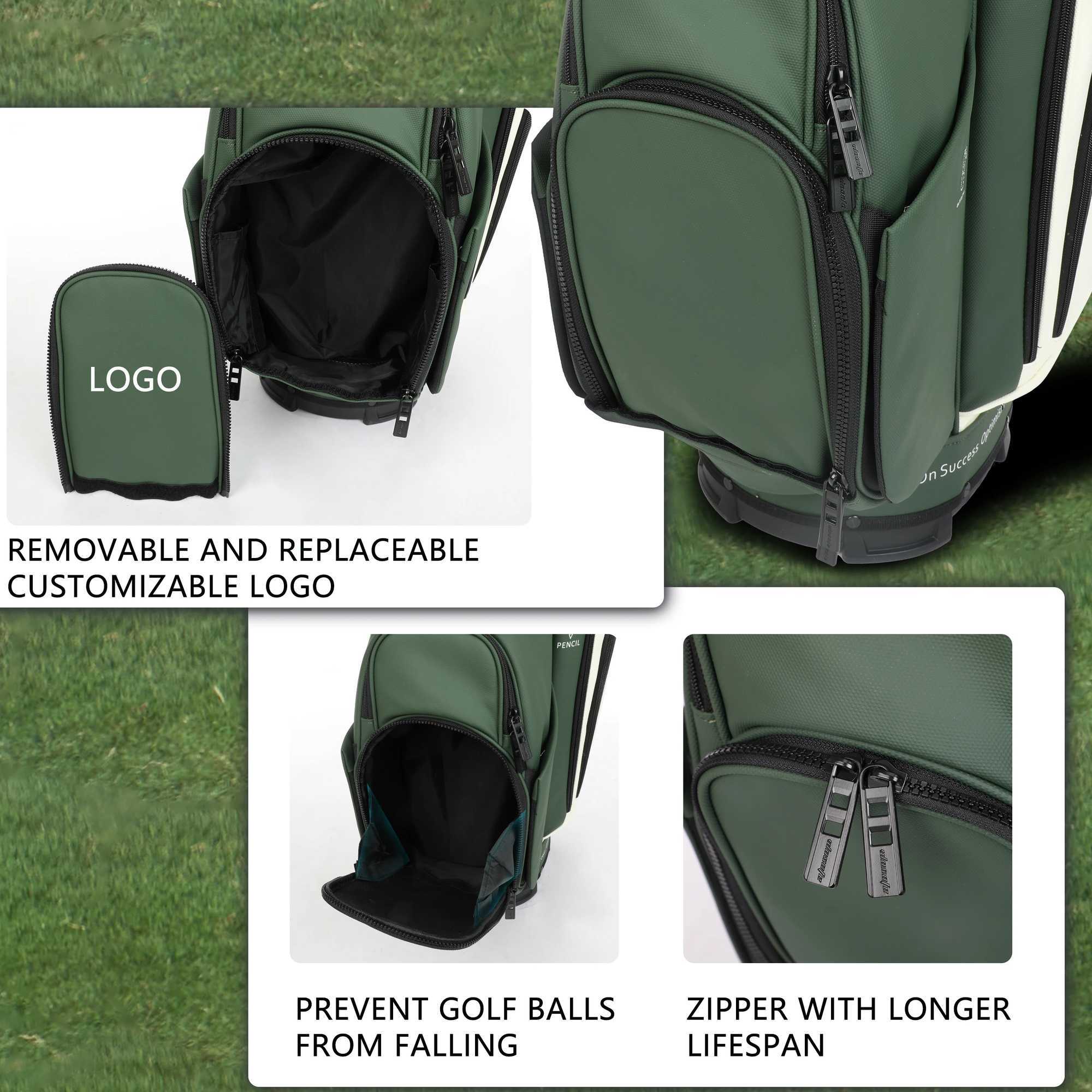 PU Leather Lightweight Men Women Blue White Black Green Golf BagMultiple 10 Pockets 14-Way Dividers Cooler Pouch Golf Cart Bag D260323