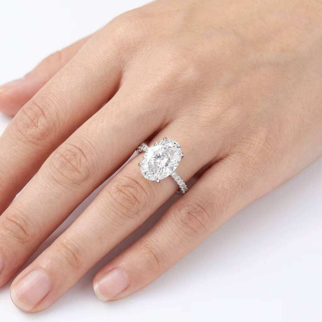 VOAINO IGI Certified 1CT to 5CT CVD HPHT Lab Diamond 14k 18k Solid Gold Engagement Ring Oval Lab Grown Diamond Ring