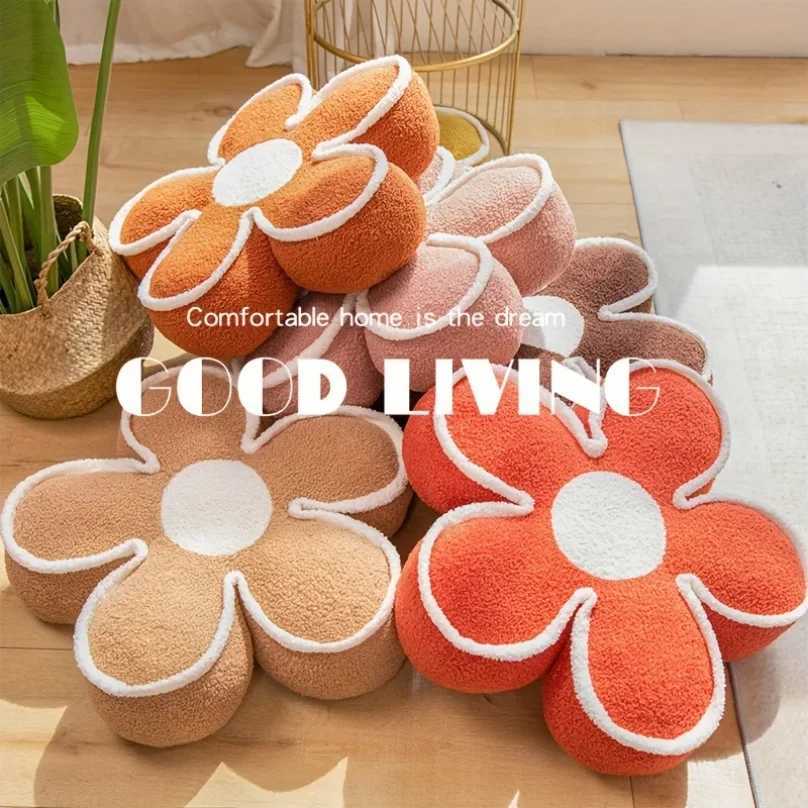 50cm Flower Pillows Soft Flower Shaped Floor Cushion for Living Room Bedroom Sofa Couch Winter Warm Decoration H260323