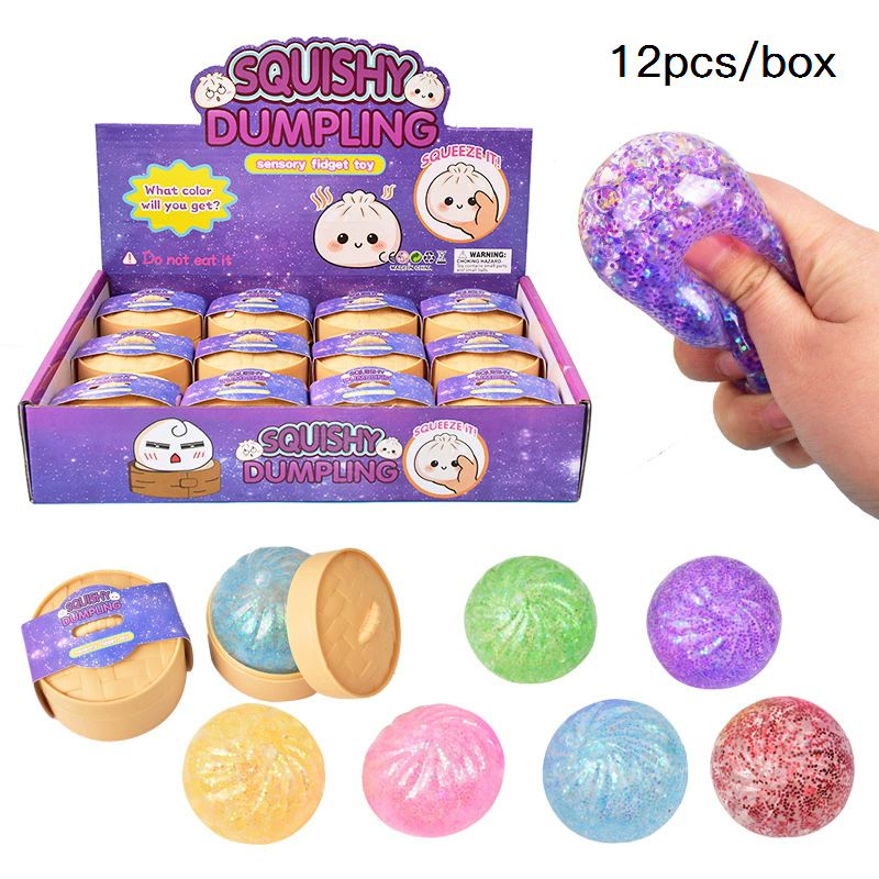 Colorful smiling face simulation steamer buns gold powder expression crystal bag simulation steamer cute expression quick rebound stress-relieving Soft toy Gift