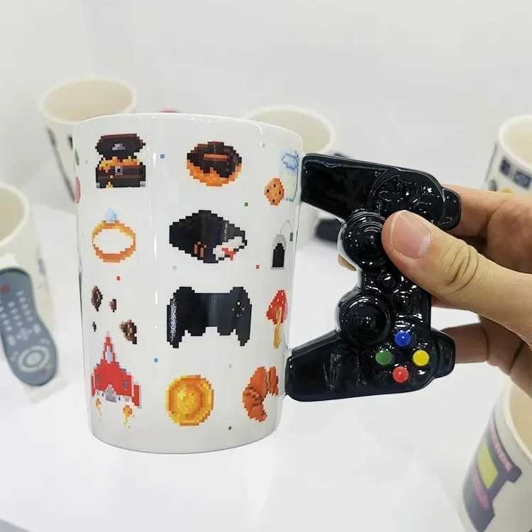 350ml Creative 3D Water Cup Game Console Cup Hand-painted Ceramic Cup Mug Lever Switch Handle Cup D260323