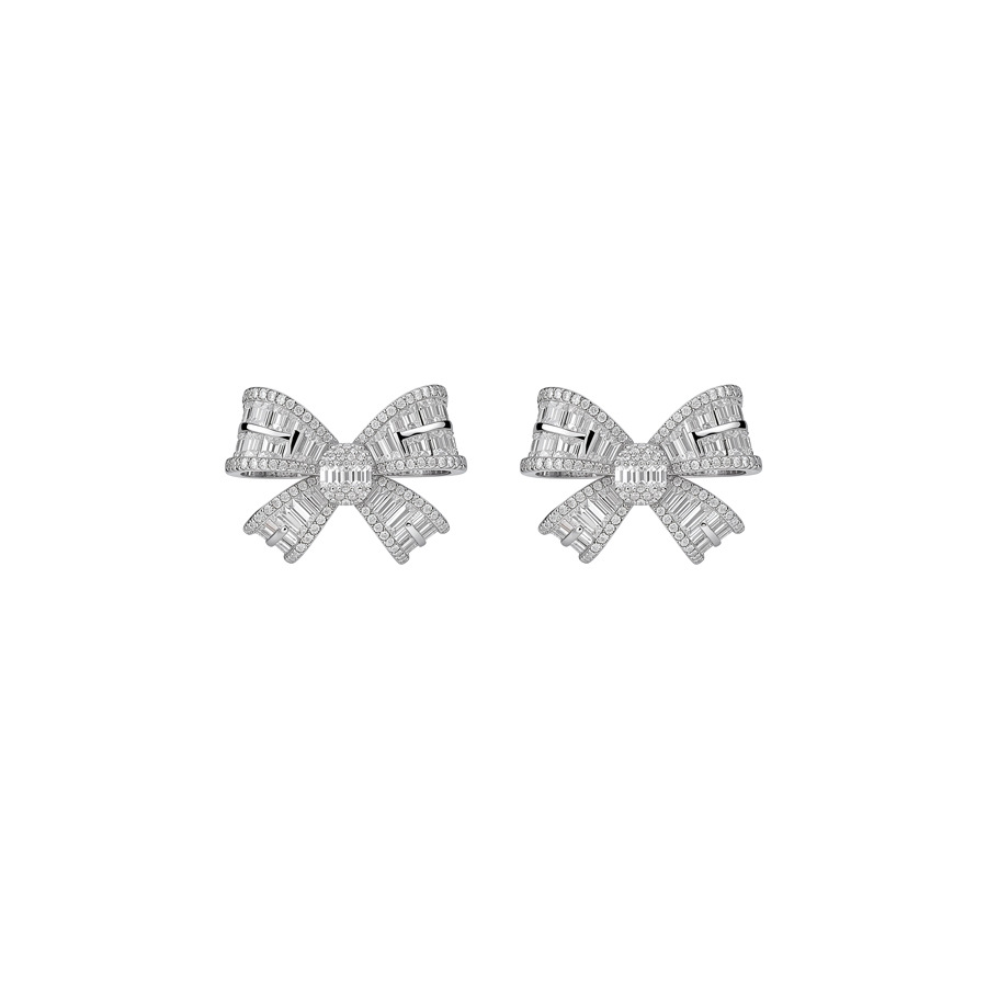 Falling Butterfly Silver Needle Zircon Bow Niche High-End Earrings, Exquisite Daily Commuting Ear Accessories for Women - view 9