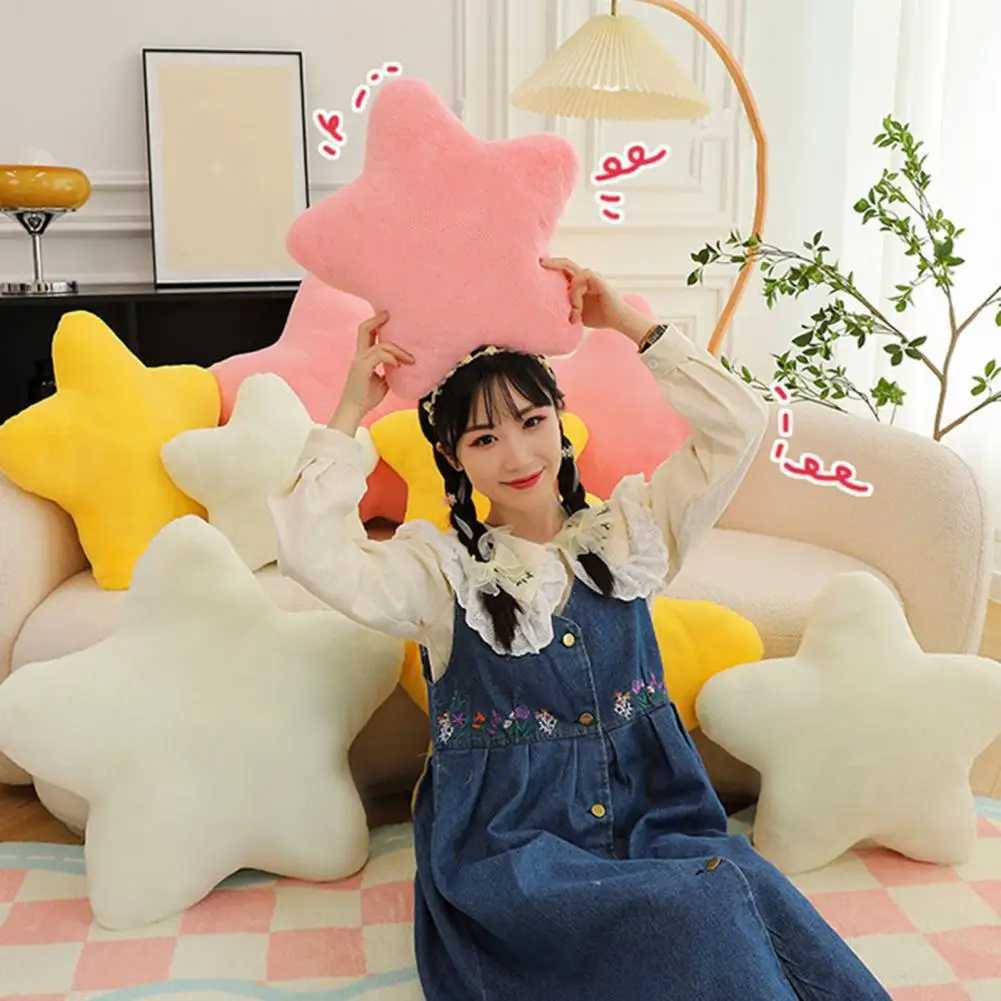 White Star Pillow Cute Star-shaped Pillow Soft Fluffy Star Pillow Pentagram Shape Cushion for Sofa Bed Couch Cute for Girlfriend H260323