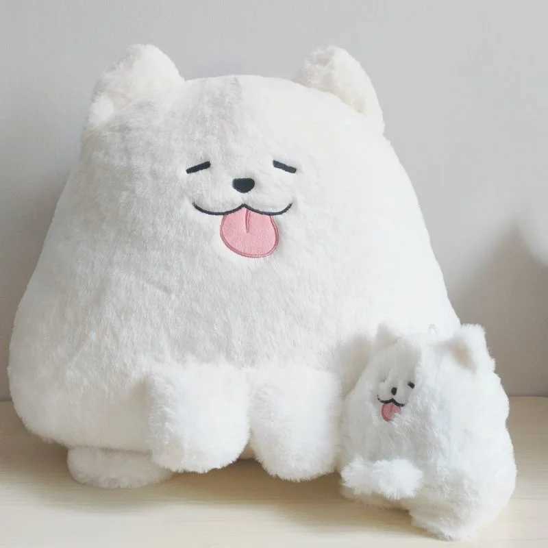 White Samoyed Dog Tongue Out Cute Cartoon Animal Shape Sofa Cushion Decorative Throw Pillow For Bedroom Living Room Gift Fashion H260323