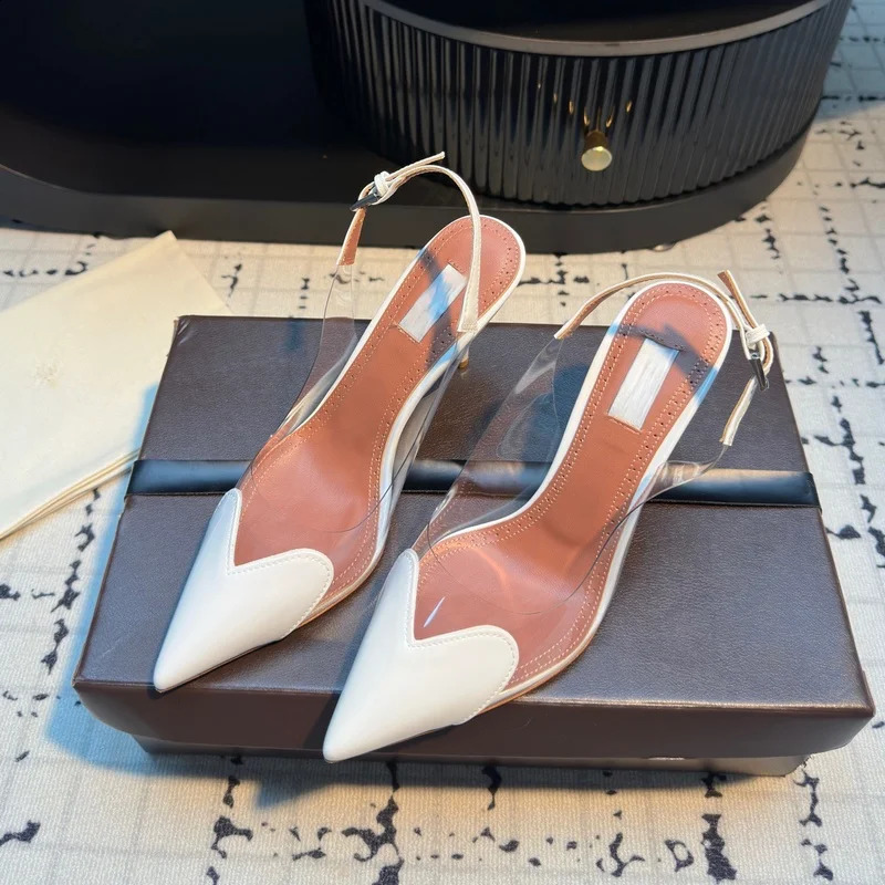 2026 n Heart-shaped Pointed Toe Backless Cool Shoes for Women Fashionable Transparent High-Heeled Bao Head Shoe 260323