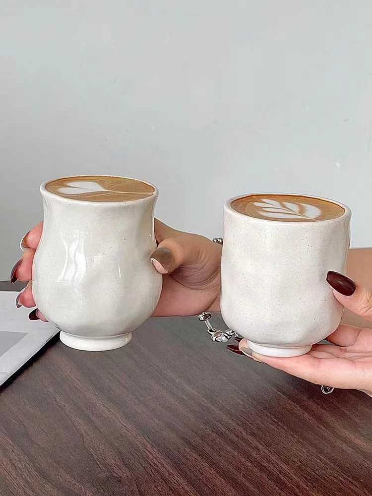 Minimalist Ceramic Coffee Mug with Metallic SpecklesLarge Capacity Espresso Cup for Home Office Cafe Decor Modern Drinkware Gift H260323