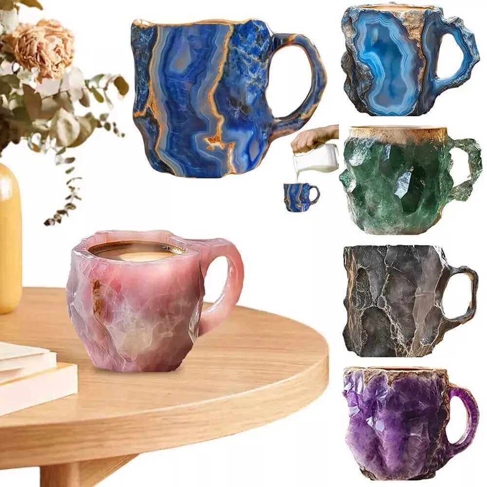 1PC Multi-Colored Mineral Crystal Coffee Mug - Colorful Crystal Mugs Elegant Gift for Home Office Ideal for Christmas D260323
