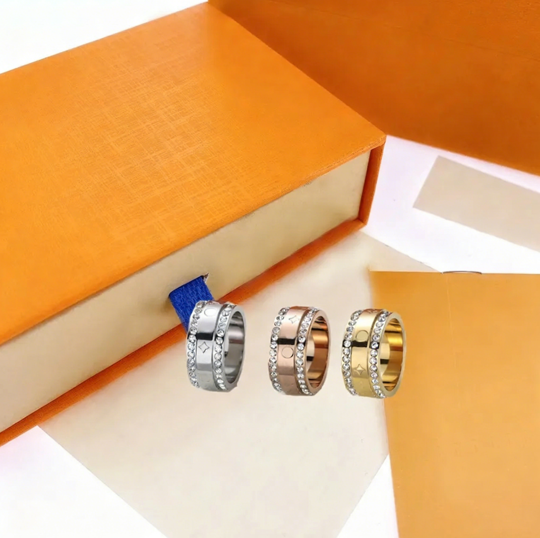 Stones Ring Designer Fashion Rings Jewelry for Man Woman Unisex Elegant Gemstone Wedding Accessory Contemporary Engagement Ring Set Gifts Top Quality