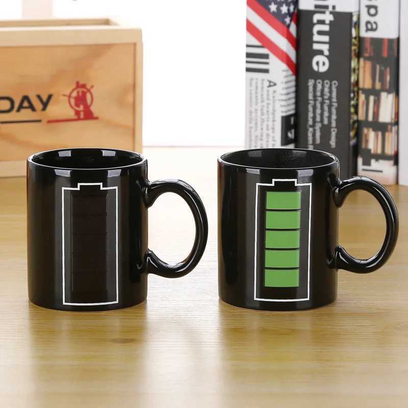 Change Color When Exposed To Hot Water Creative and Fun Mugs with Color-changing Effect Coffee Mugs Ceramic Tableware Household D260323