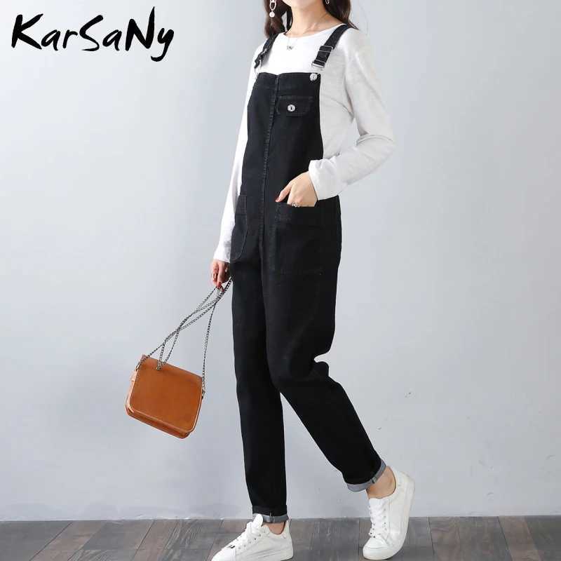 KarSaNy Denim Overalls Jeans Women Jumpsuit Mom Denim Jeans Woman Casual Blue Jean Overalls For Women Elegant Autumn M260323