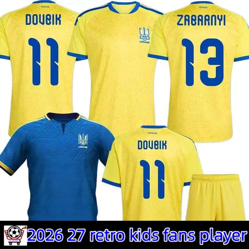2026 2027 Euro Ukraine ZINCHENKO Soccer Jerseys Home AwayYARMOLENKO MALINOVSKYI MUDRYK DOVBYK TSYGANKOV MYKOLENKO ZABARNYI Football Shirt Kit Men