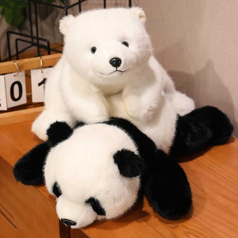 Kawaii Comfort Soft Animal Plush Throw Pillow Polar Bear Brown Bear Panda Lying On The Stuffed Animal Doll Pillow Decorate Room H260323